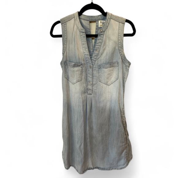 Anthropologie Holding Horses Chambray Denim Shirt Dress Blue Knee Length Sz 4 - Picture 1 of 3